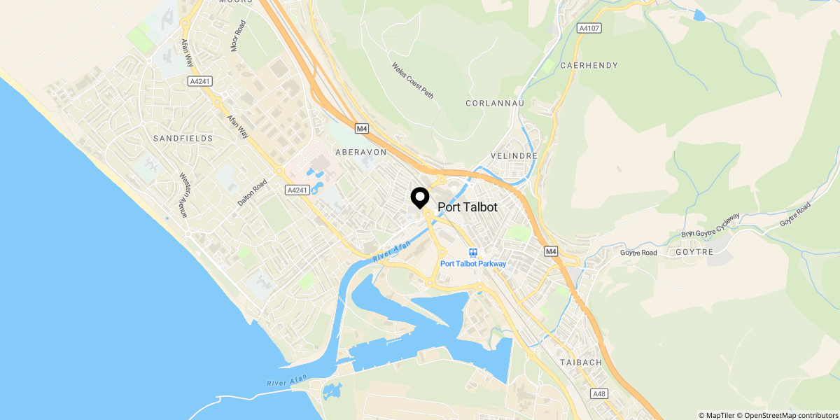 Approximate location of Arthur Street, Port Talbot, SA12 6EH