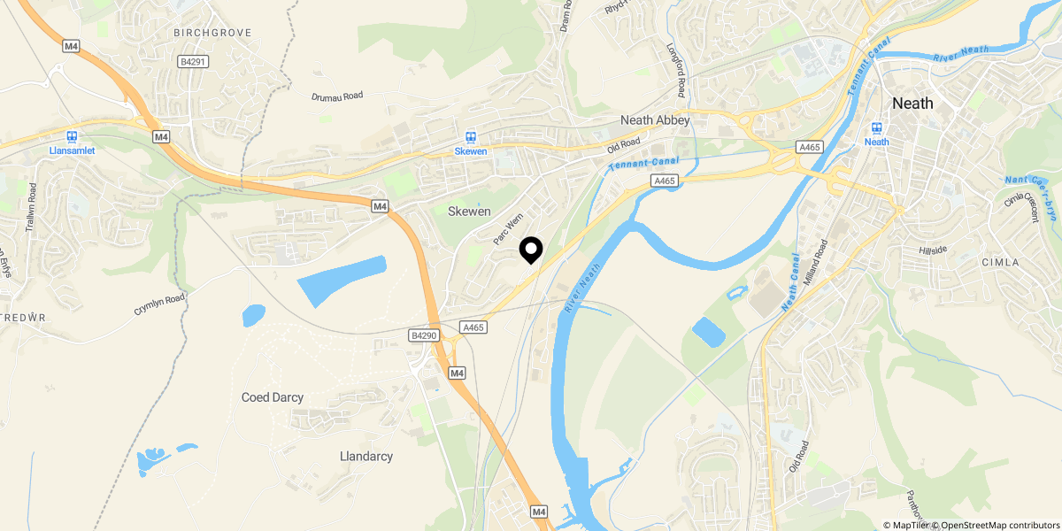 Approximate location of Pale Road, Neath, SA10 6BP