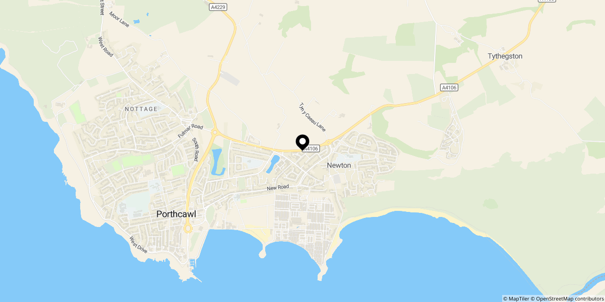 Approximate location of Austin Avenue, Porthcawl, CF36 5RS